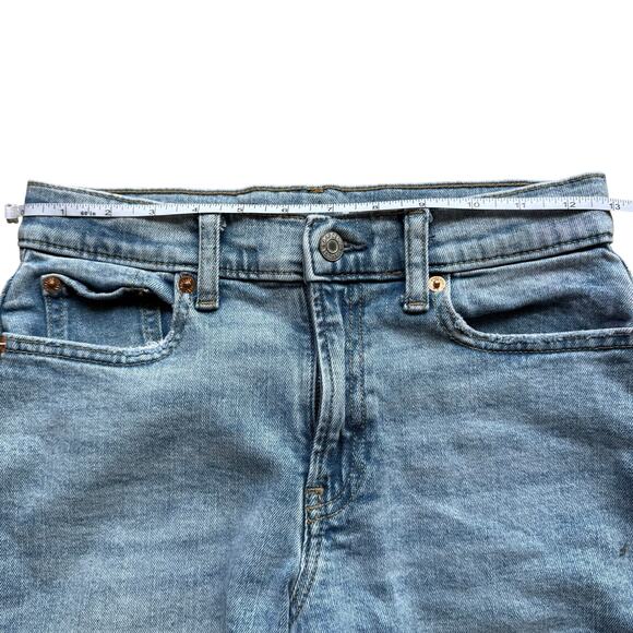 Gap Kids Bermuda High Rise Denim Jean Shorts Frayed Hem Light Wash Size 14 - Picture 4 of 10